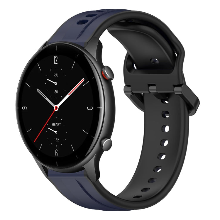 For Amazfit GTR 2e 22mm Convex Loop Two-Color Silicone Watch Band