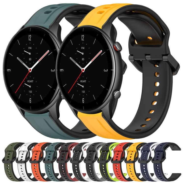 For Amazfit GTR 2e 22mm Convex Loop Two-Color Silicone Watch Band