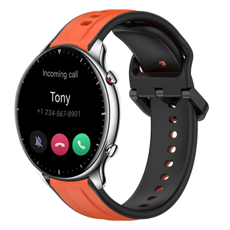 For Amazfit GTR 2 22mm Convex Loop Two-Color Silicone Watch Band