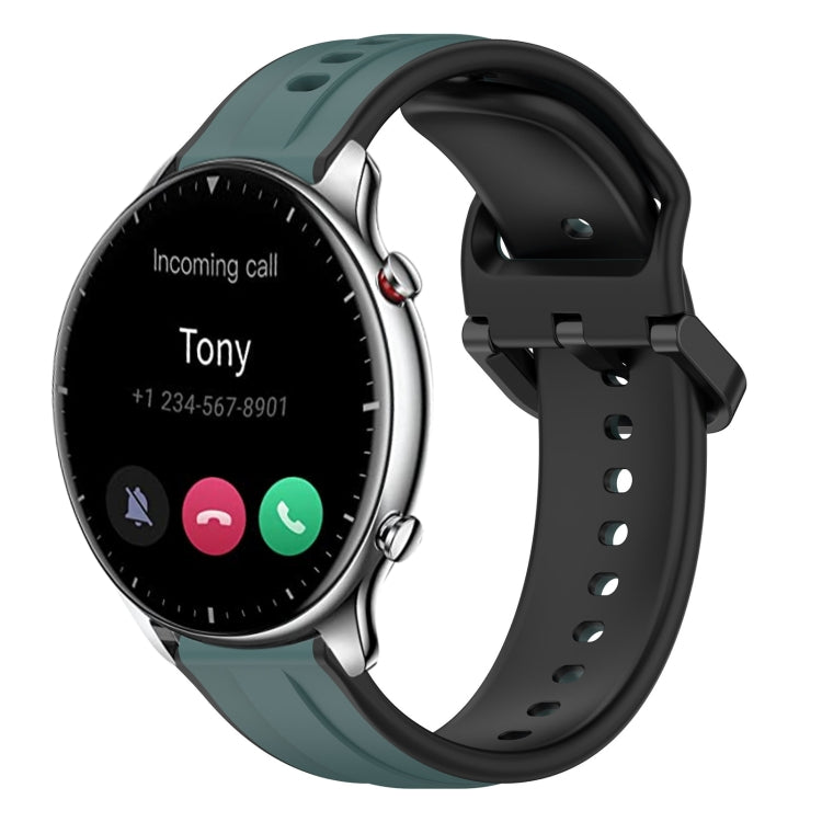For Amazfit GTR 2 22mm Convex Loop Two-Color Silicone Watch Band