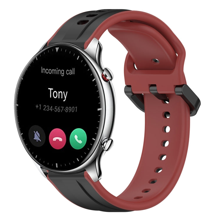 For Amazfit GTR 2 22mm Convex Loop Two-Color Silicone Watch Band