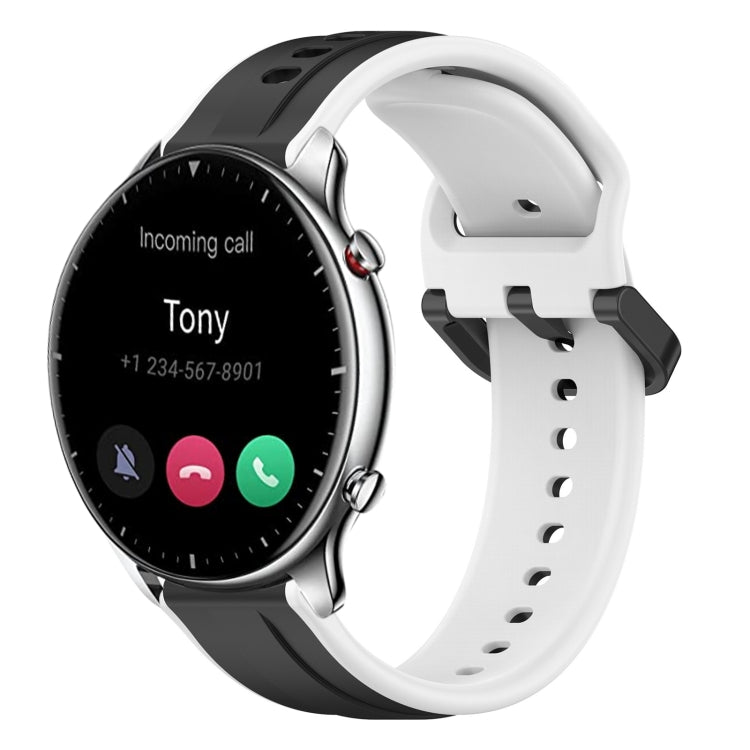 For Amazfit GTR 2 22mm Convex Loop Two-Color Silicone Watch Band