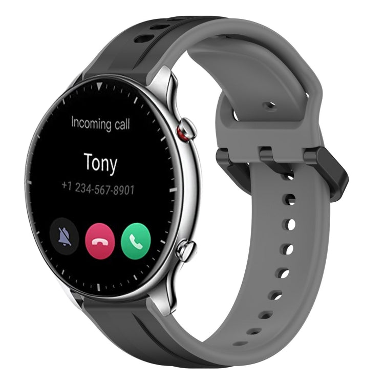 For Amazfit GTR 2 22mm Convex Loop Two-Color Silicone Watch Band
