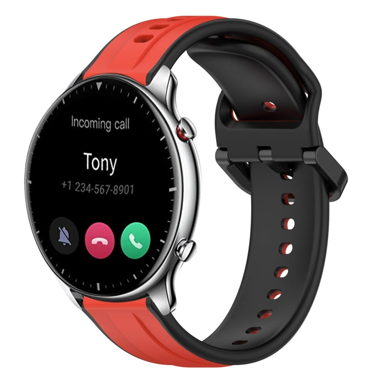 For Amazfit GTR 2 22mm Convex Loop Two-Color Silicone Watch Band