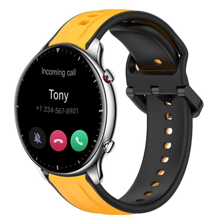 For Amazfit GTR 2 22mm Convex Loop Two-Color Silicone Watch Band