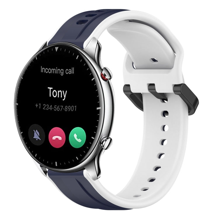 For Amazfit GTR 2 22mm Convex Loop Two-Color Silicone Watch Band