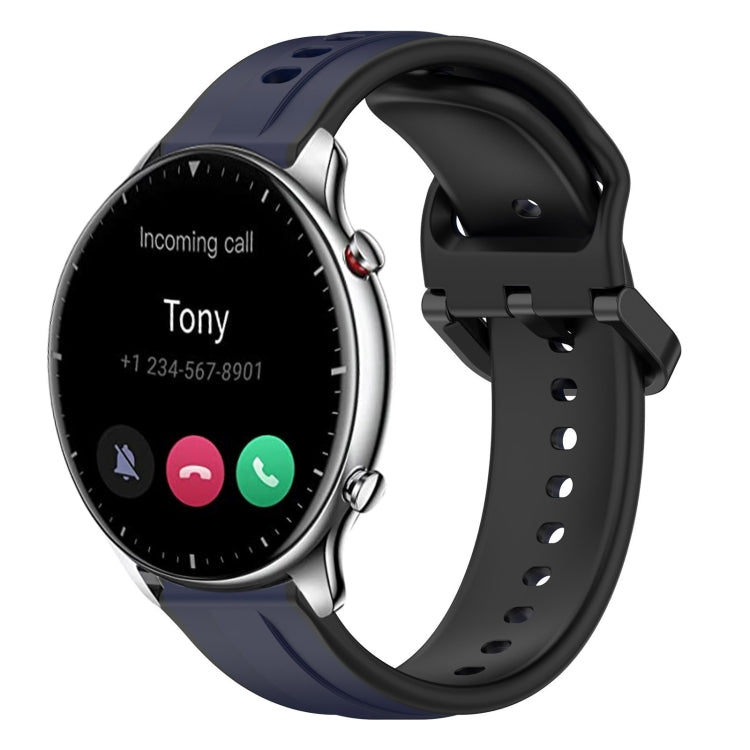 For Amazfit GTR 2 22mm Convex Loop Two-Color Silicone Watch Band
