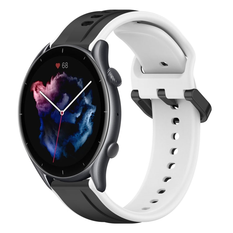 For Amazfit 3 22mm Convex Loop Two-Color Silicone Watch Band