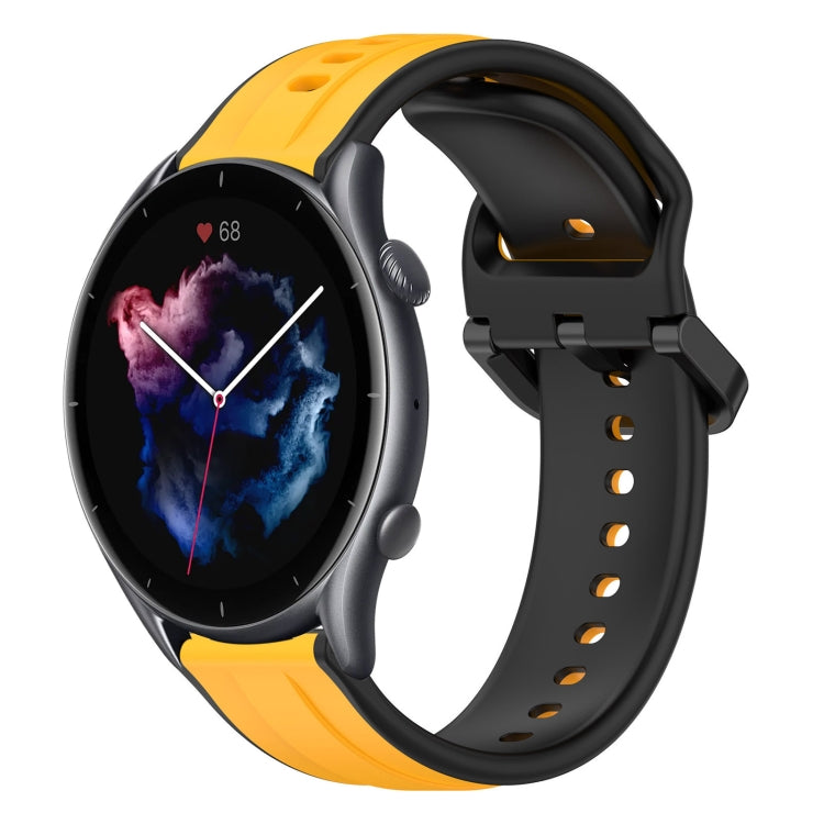 For Amazfit 3 22mm Convex Loop Two-Color Silicone Watch Band