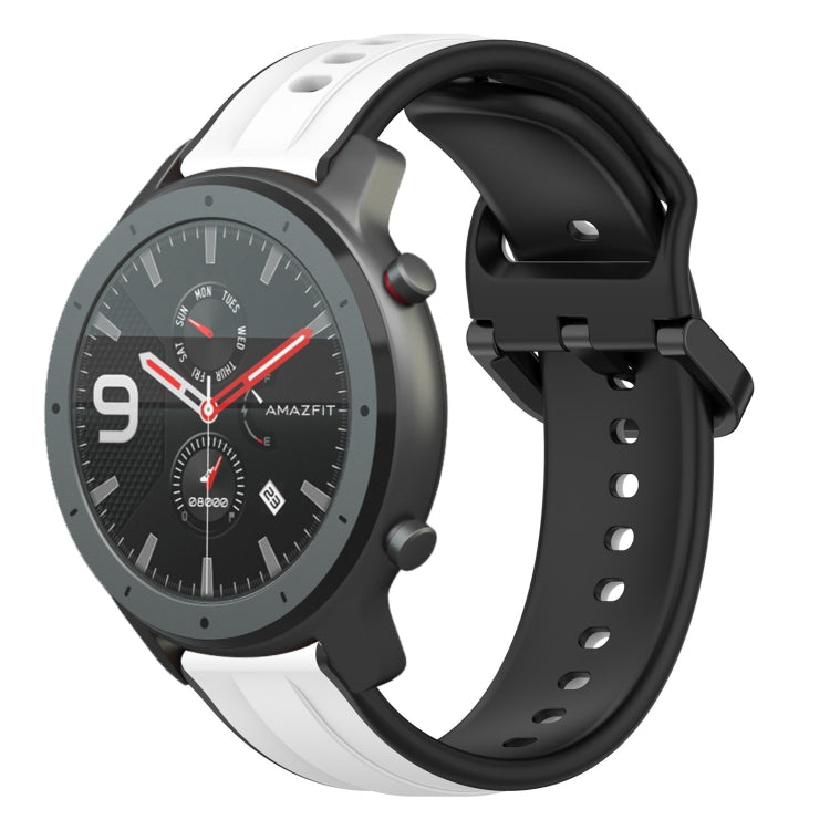 For Amazfit GTR 47mm 22mm Convex Loop Two-Color Silicone Watch Band