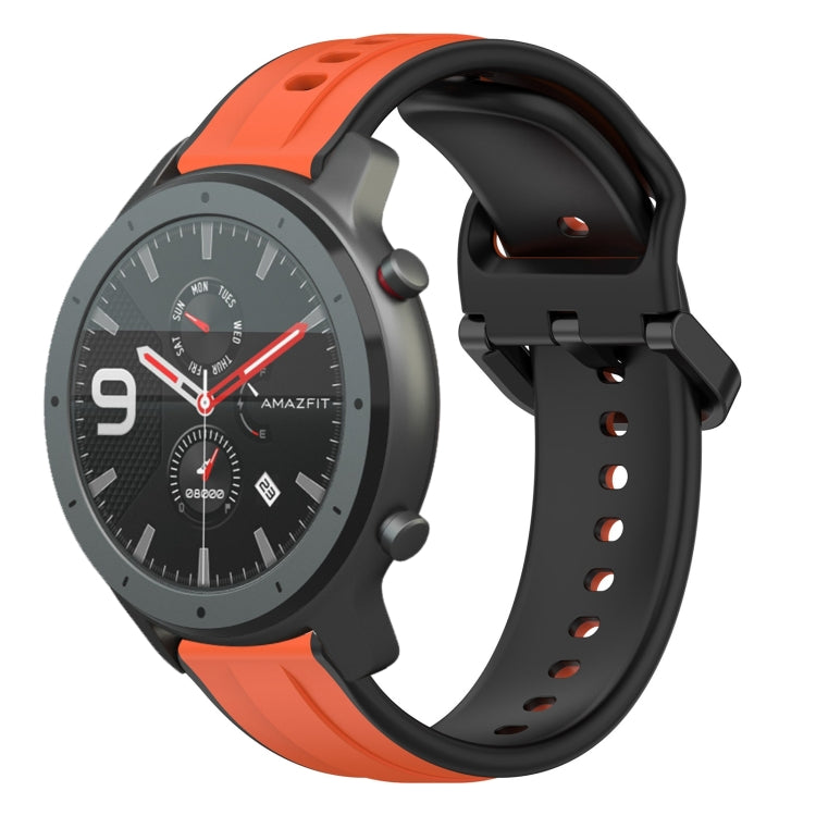 For Amazfit GTR 47mm 22mm Convex Loop Two-Color Silicone Watch Band