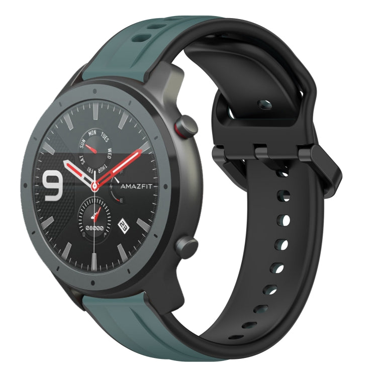 For Amazfit GTR 47mm 22mm Convex Loop Two-Color Silicone Watch Band