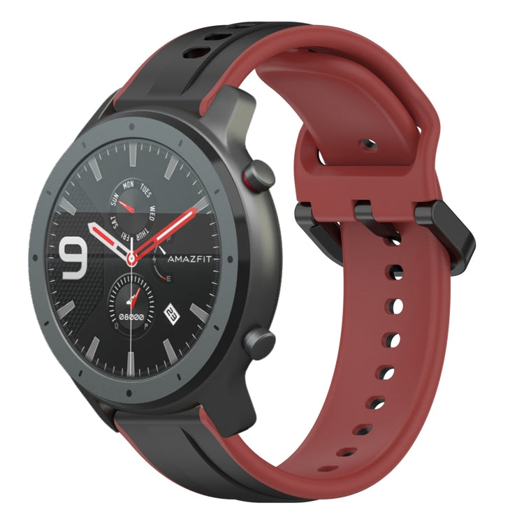 For Amazfit GTR 47mm 22mm Convex Loop Two-Color Silicone Watch Band