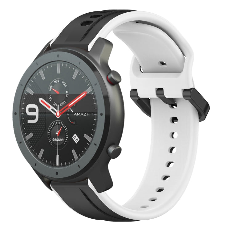 For Amazfit GTR 47mm 22mm Convex Loop Two-Color Silicone Watch Band