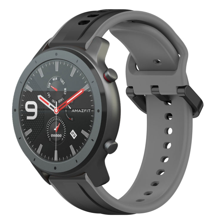 For Amazfit GTR 47mm 22mm Convex Loop Two-Color Silicone Watch Band