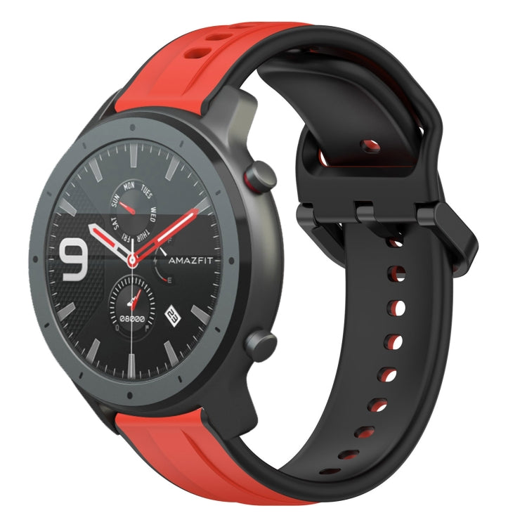 For Amazfit GTR 47mm 22mm Convex Loop Two-Color Silicone Watch Band