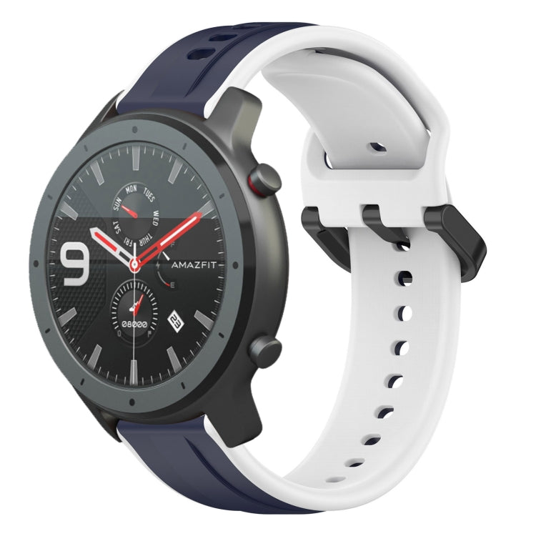 For Amazfit GTR 47mm 22mm Convex Loop Two-Color Silicone Watch Band