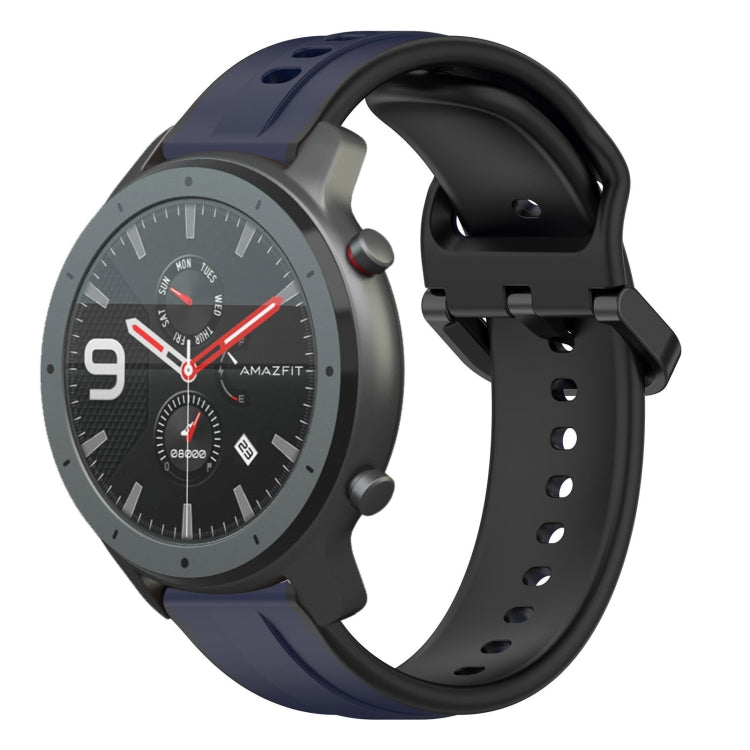 For Amazfit GTR 47mm 22mm Convex Loop Two-Color Silicone Watch Band