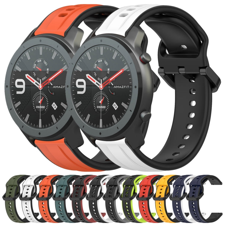 For Amazfit GTR 47mm 22mm Convex Loop Two-Color Silicone Watch Band