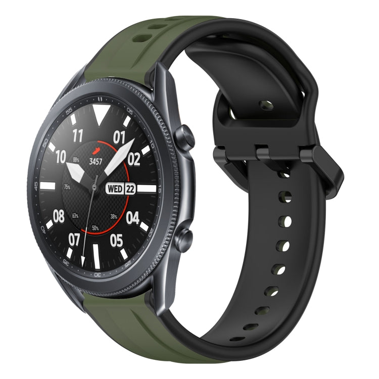 For Samsung Galaxy Watch3 45mm 22mm Convex Loop Two-Color Silicone Watch Band