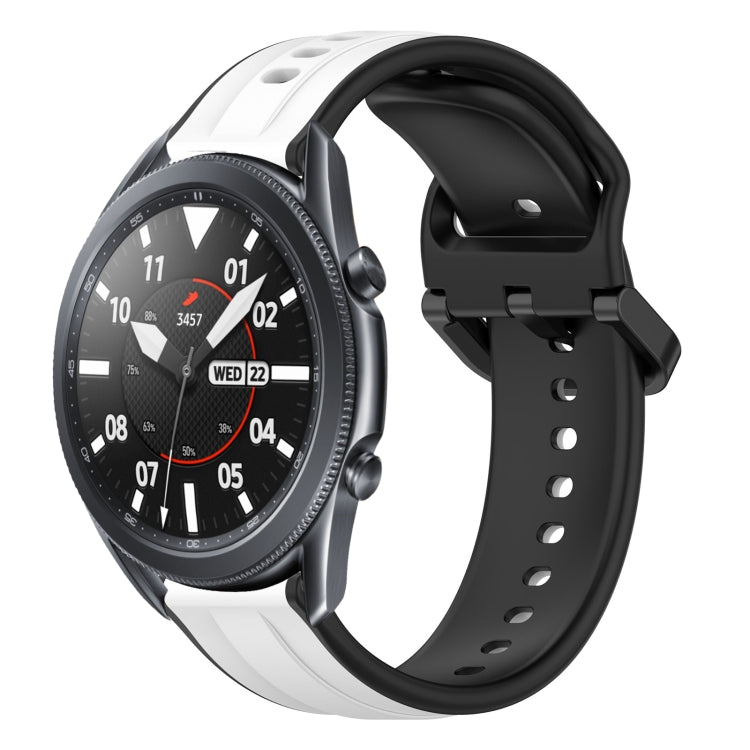 For Samsung Galaxy Watch3 45mm 22mm Convex Loop Two-Color Silicone Watch Band