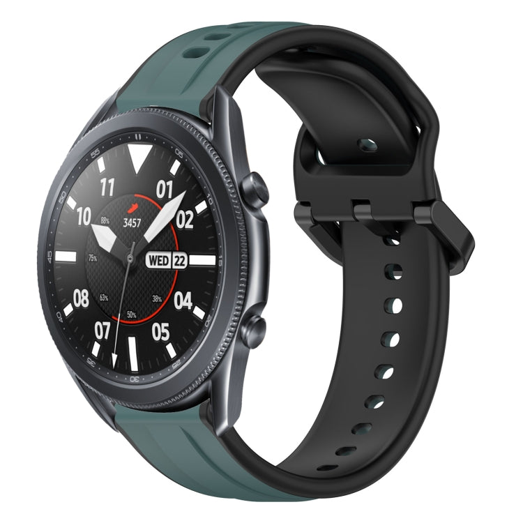 For Samsung Galaxy Watch3 45mm 22mm Convex Loop Two-Color Silicone Watch Band