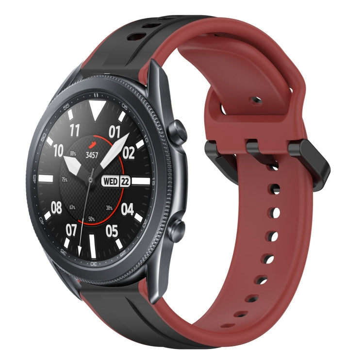 For Samsung Galaxy Watch3 45mm 22mm Convex Loop Two-Color Silicone Watch Band