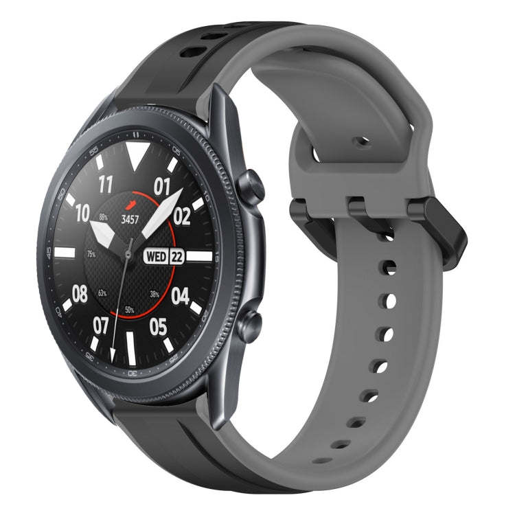 For Samsung Galaxy Watch3 45mm 22mm Convex Loop Two-Color Silicone Watch Band