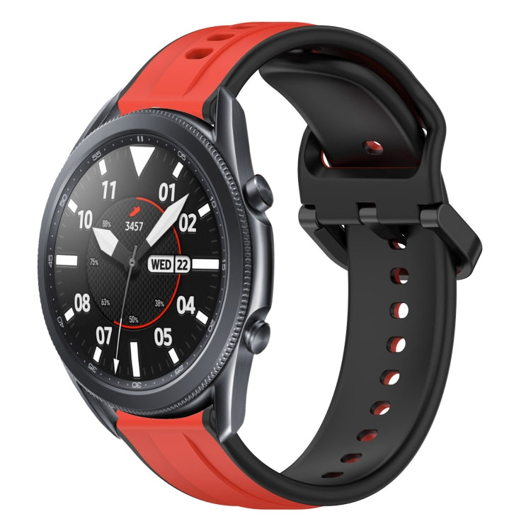 For Samsung Galaxy Watch3 45mm 22mm Convex Loop Two-Color Silicone Watch Band