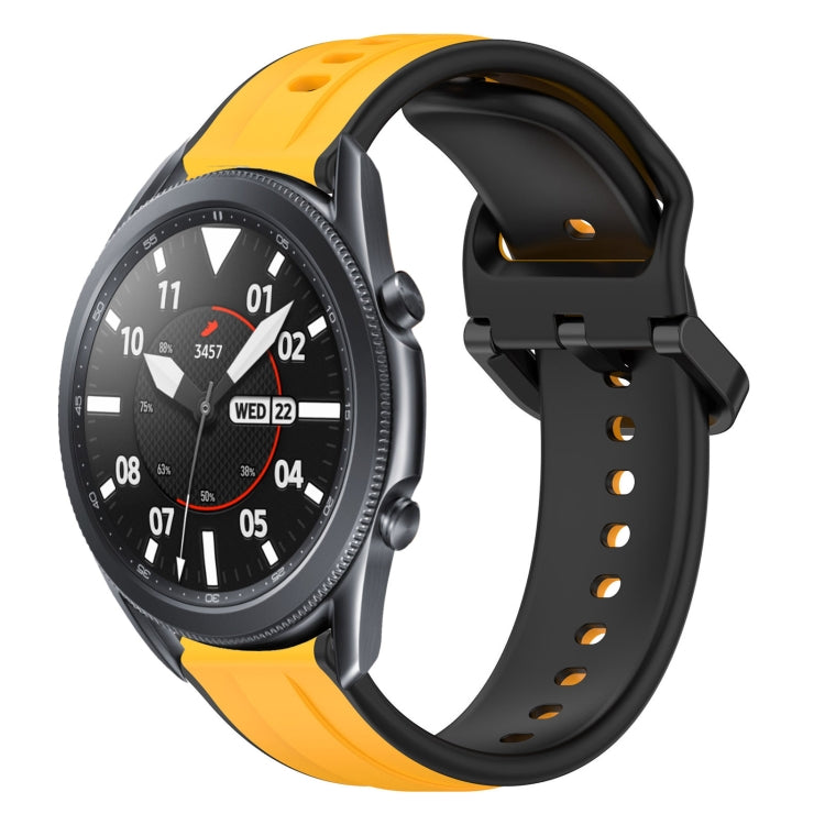 For Samsung Galaxy Watch3 45mm 22mm Convex Loop Two-Color Silicone Watch Band
