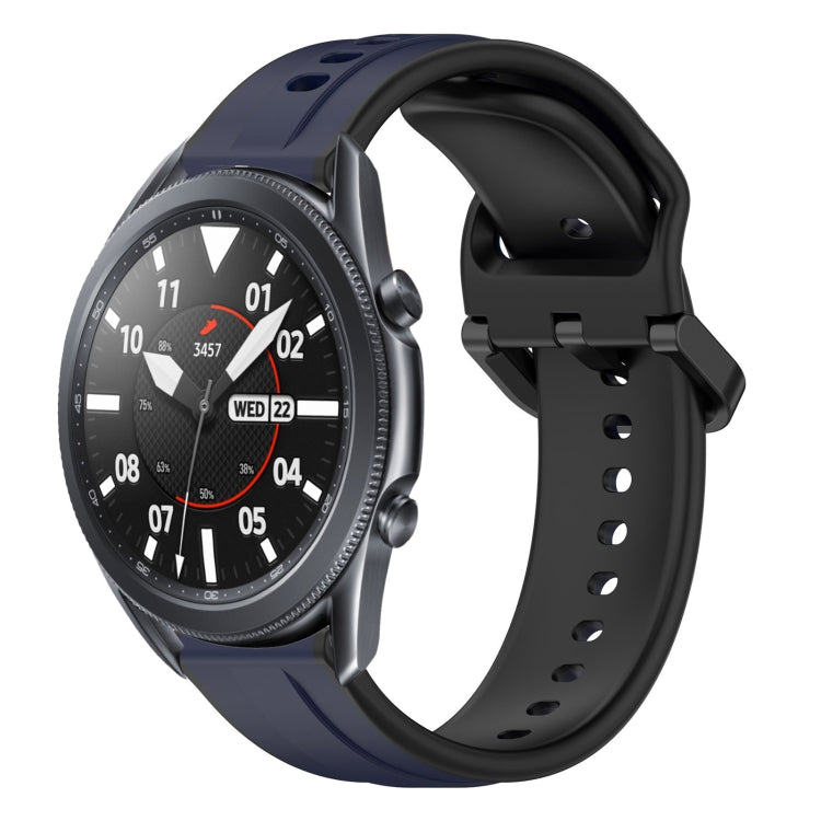 For Samsung Galaxy Watch3 45mm 22mm Convex Loop Two-Color Silicone Watch Band