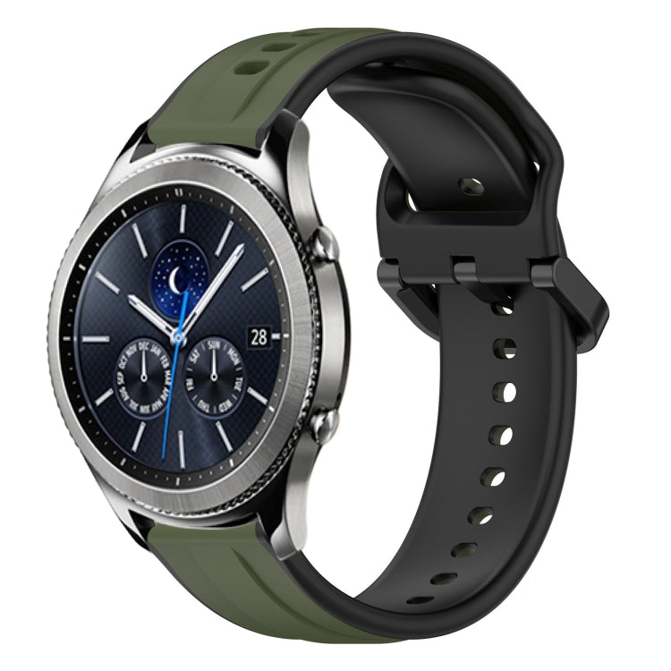 For Samsung Gear S3 Classic 22mm Convex Loop Two-Color Silicone Watch Band