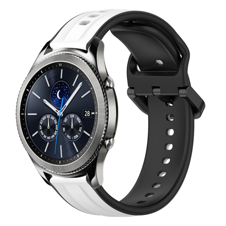 For Samsung Gear S3 Classic 22mm Convex Loop Two-Color Silicone Watch Band