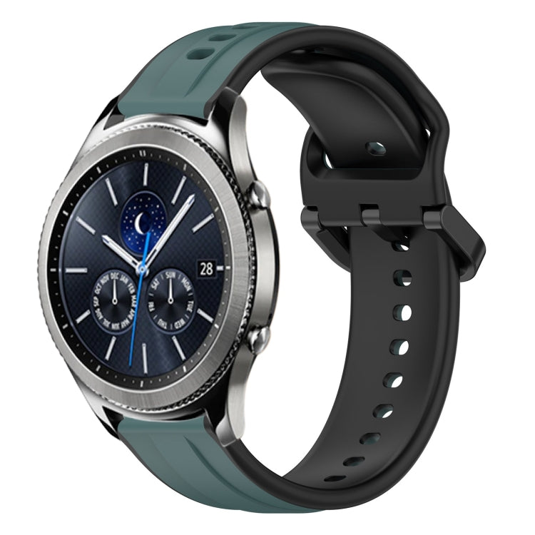 For Samsung Gear S3 Classic 22mm Convex Loop Two-Color Silicone Watch Band