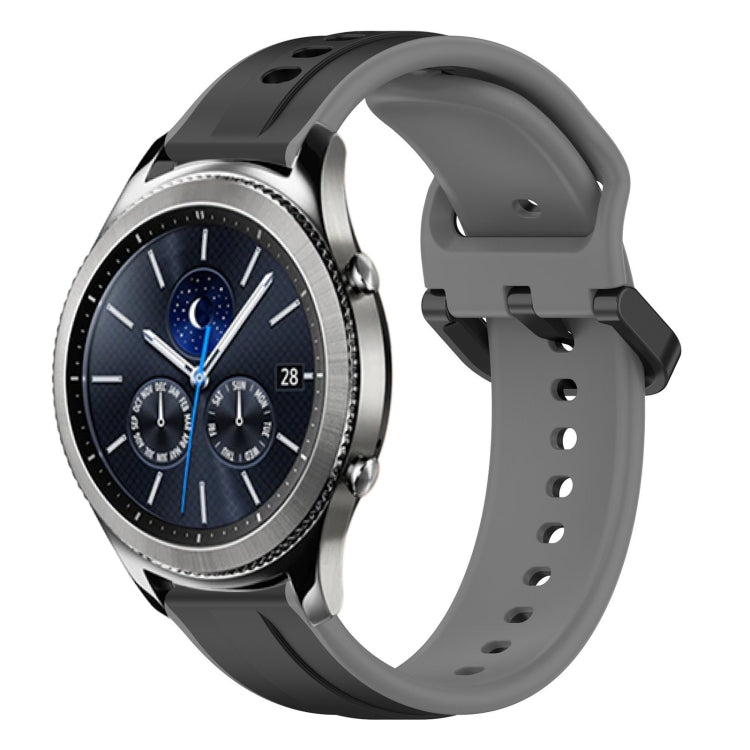 For Samsung Gear S3 Classic 22mm Convex Loop Two-Color Silicone Watch Band