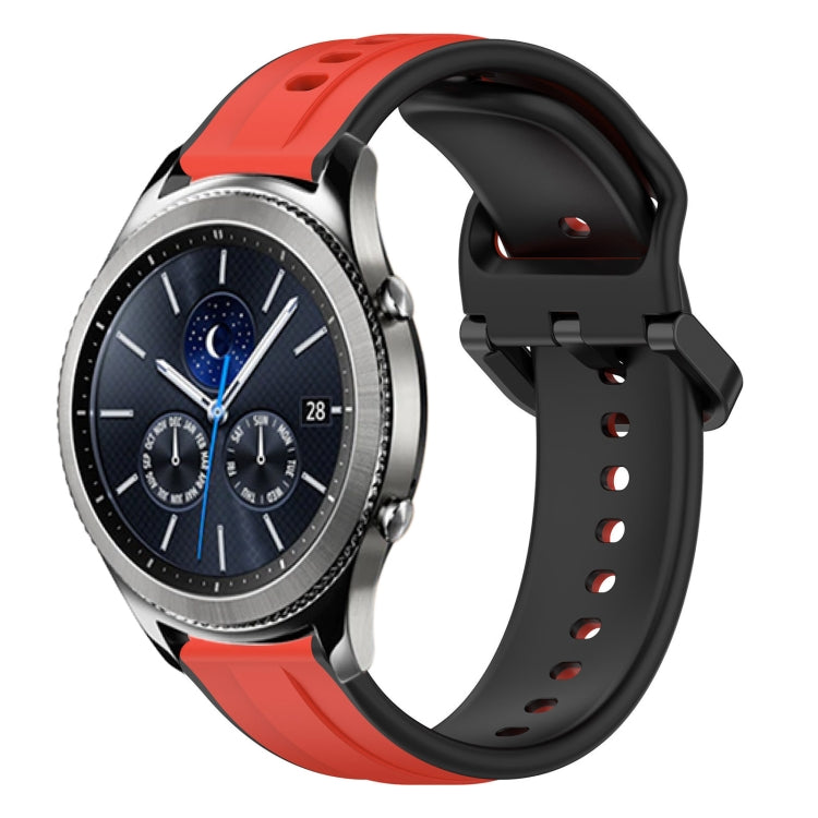 For Samsung Gear S3 Classic 22mm Convex Loop Two-Color Silicone Watch Band