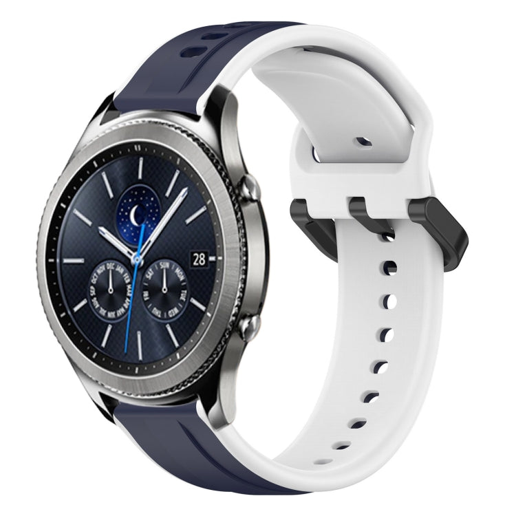 For Samsung Gear S3 Classic 22mm Convex Loop Two-Color Silicone Watch Band