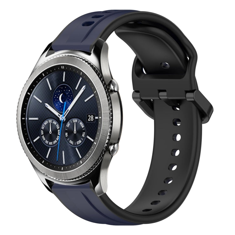 For Samsung Gear S3 Classic 22mm Convex Loop Two-Color Silicone Watch Band