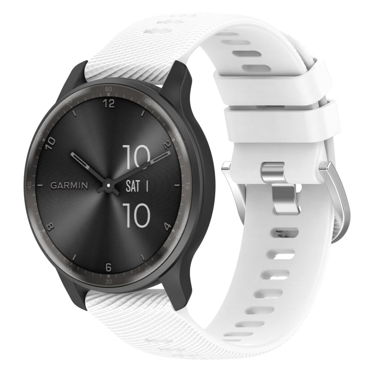 For Garmin Vivomove Sport 20mm Cross Textured Solid Color Silicone Watch Band