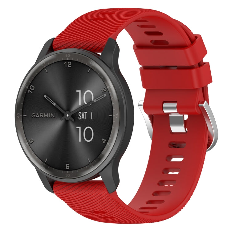 For Garmin Venu 20mm Cross Textured Solid Color Silicone Watch Band