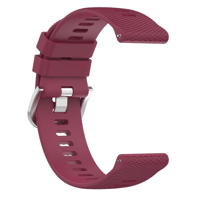 For Garmin Venu 20mm Cross Textured Solid Color Silicone Watch Band
