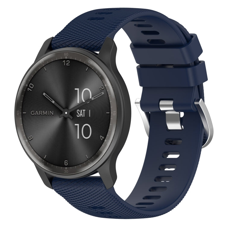 For Garmin Venu 20mm Cross Textured Solid Color Silicone Watch Band