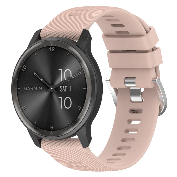 For Garmin Venu SQ 20mm Cross Textured Solid Color Silicone Watch Band