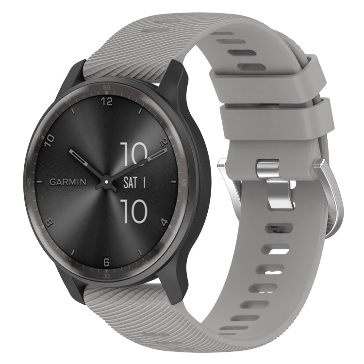 For Garmin Forerunner 245 Music 20mm Cross Textured Solid Color Silicone Watch Band