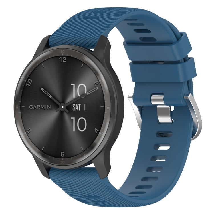 For Garmin Forerunner 245 Music 20mm Cross Textured Solid Color Silicone Watch Band
