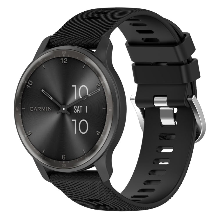 For Garmin Forerunner 645 Music 20mm Cross Textured Solid Color Silicone Watch Band
