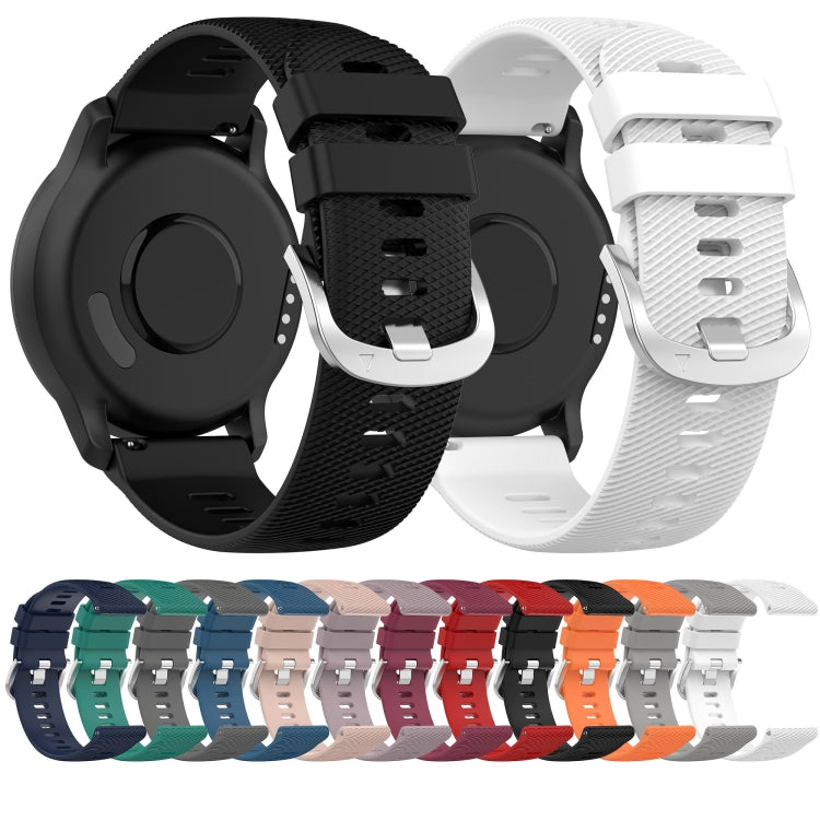 For Garmin Forerunner 645 Music 20mm Cross Textured Solid Color Silicone Watch Band