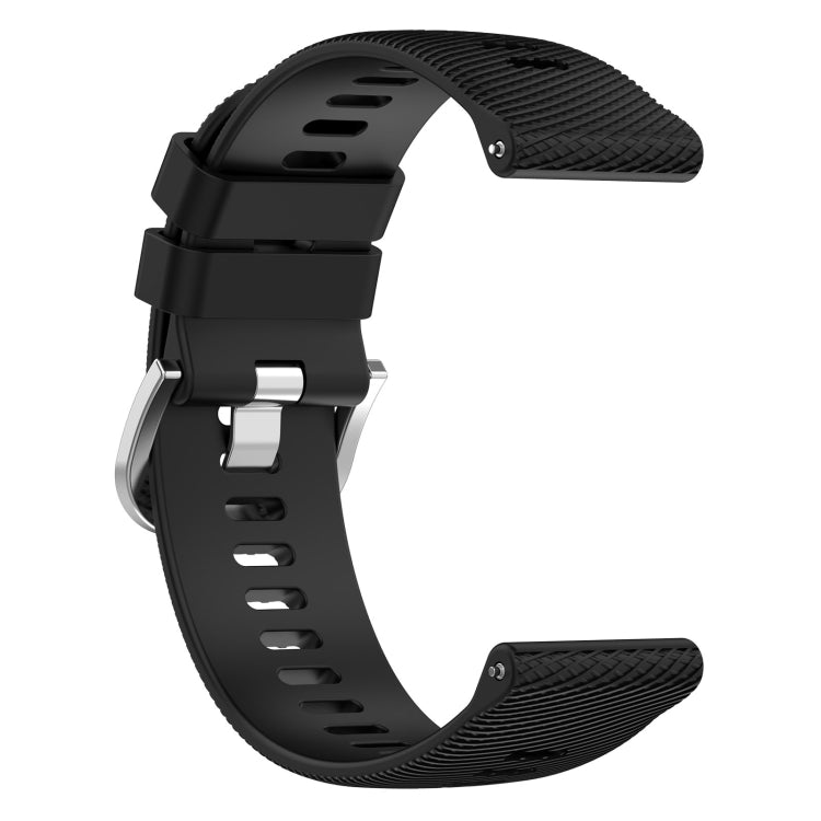 For Garmin Vivoactive4 22mm Cross Textured Solid Color Silicone Watch Band