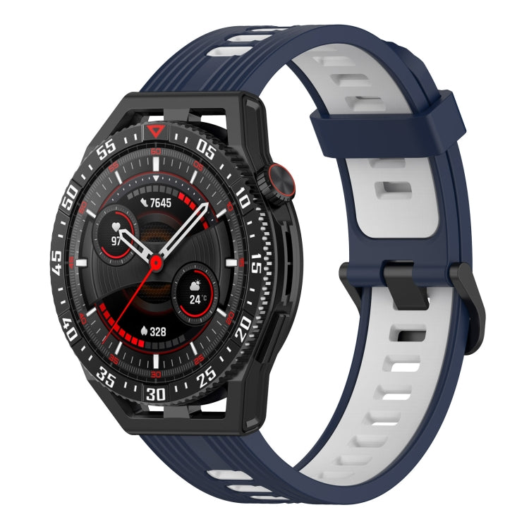 For Garmin Forerunner 255 22mm Vertical Two-Color Silicone Watch Band