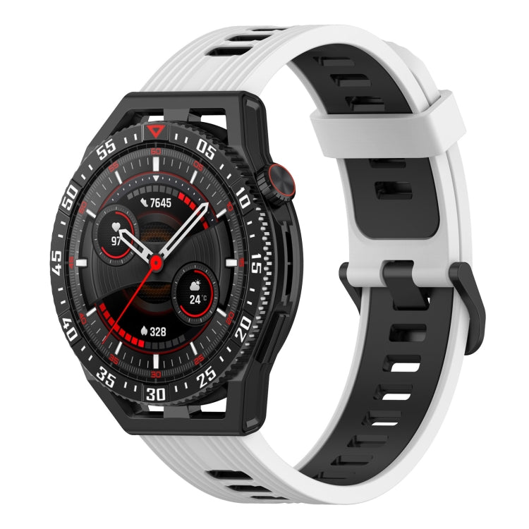 For Garmin Forerunner 255 Music 22mm Vertical Two-Color Silicone Watch Band